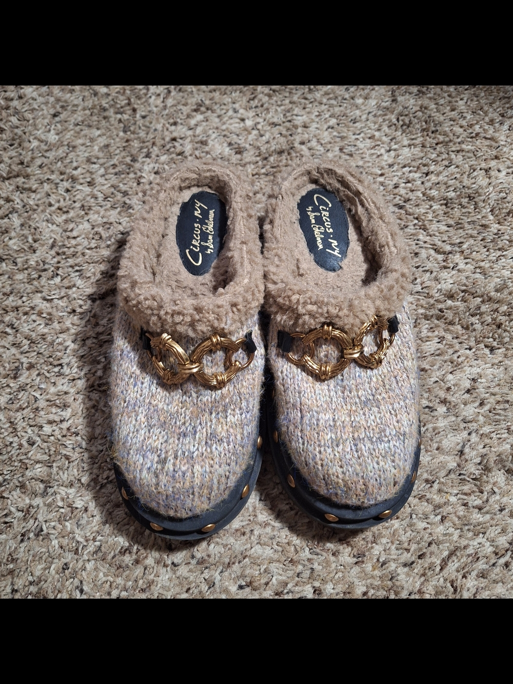 Circus NY Sam Edelman Annie Cozy Knit Clog Mules 8.5 Platform